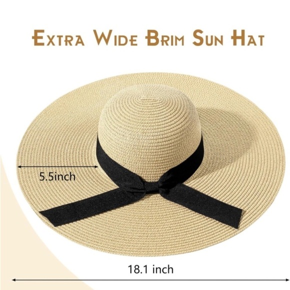 Beautiful Wide Brim Sun Straw Floppy Foldable Summer Hat ? main image 8